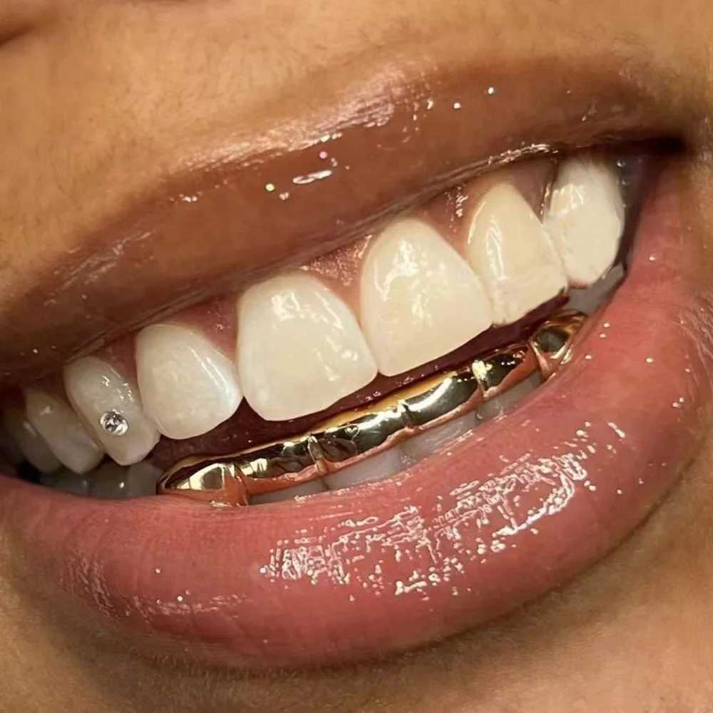 RACHELZ Hip Hop Glossy Teeth Grillz Fangs Trend Mouth Tooth Caps Decor For Women Men Jewelry Halloween Jewelry GiftXJ250114