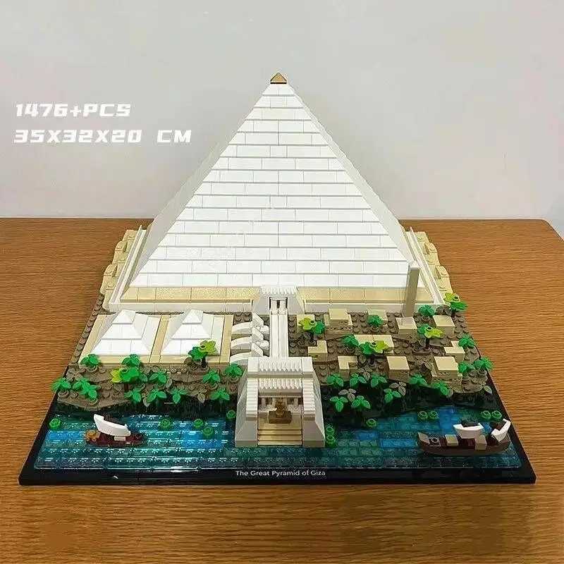 The Great Pyramid of Giza Model In Architecture Street View Compatible with 21058 Building Blocks Set Design Kit for Adults Toys W250115