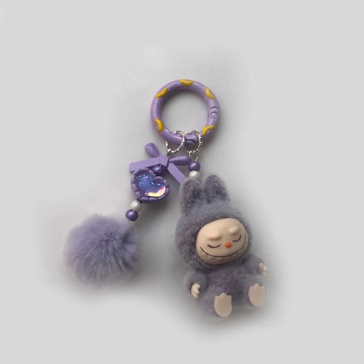 Keychains Lanyards New Mini Lab Keychain Cartoon Creative Three-dimensional Doll Students Schoolbag Pendant Car Key Chain Women and Men Gifts H250115