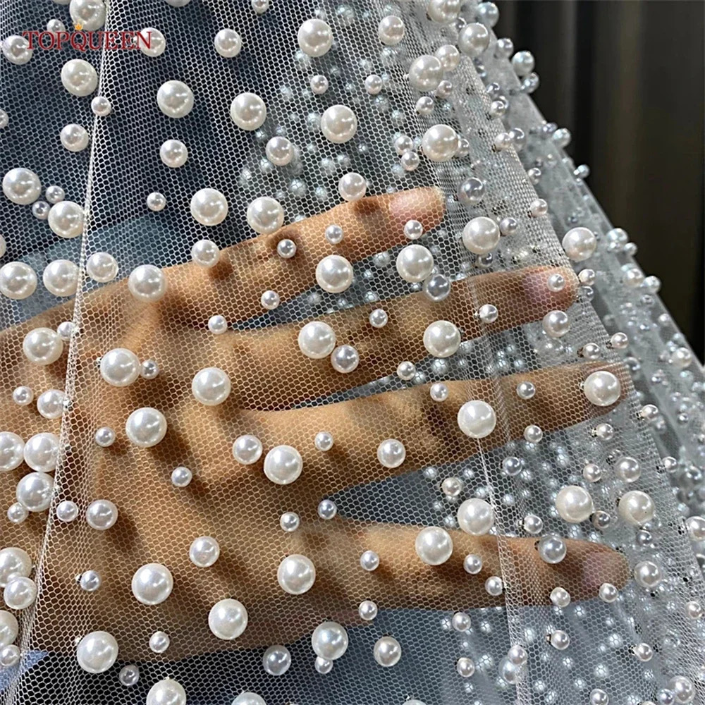 Pearls Wedding Veils with Comb Beaded Wedding Accessories Cathedral Wedding Veil Elegant250108