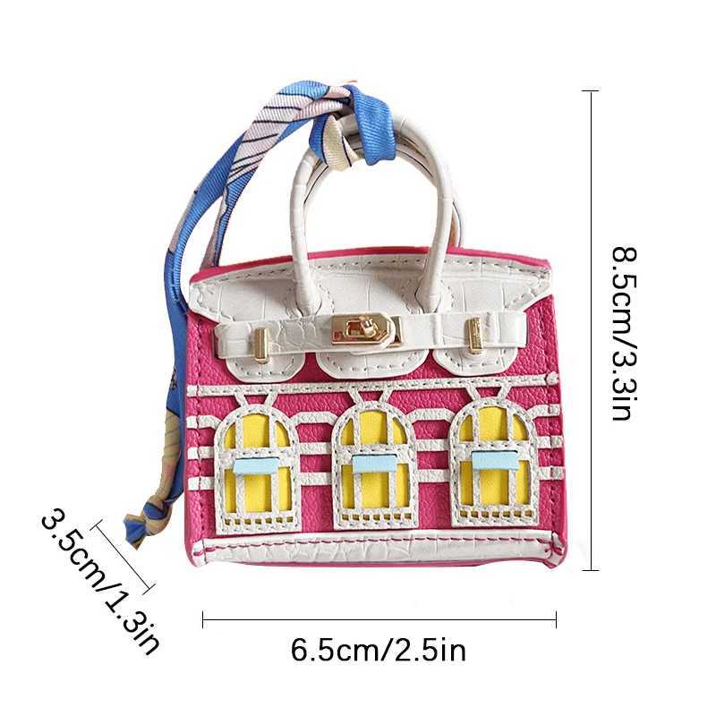 Keychains Lanyards Shopping Bags Mini Platinum Bag Small House Window Car Key Decoration Earphone Coin Purse Bluetooth H250115