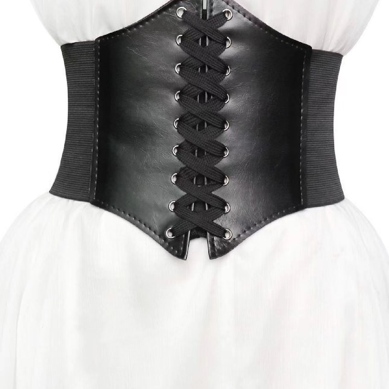 Decorative belt women's elastic girdle seal simple hundred with shirt dress four seasons trend wide straps skinny