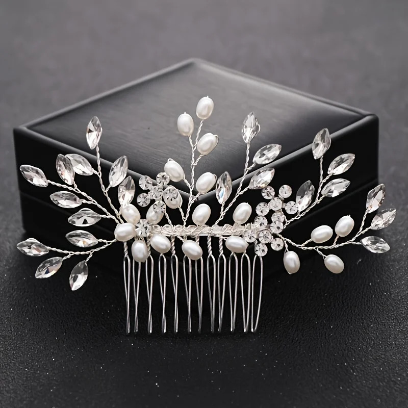 Wedding Crystal Flower Pearl Hair Comb Pin Band Party Hairpin Headband Tiara Bridal Accessories Jewelry 250106