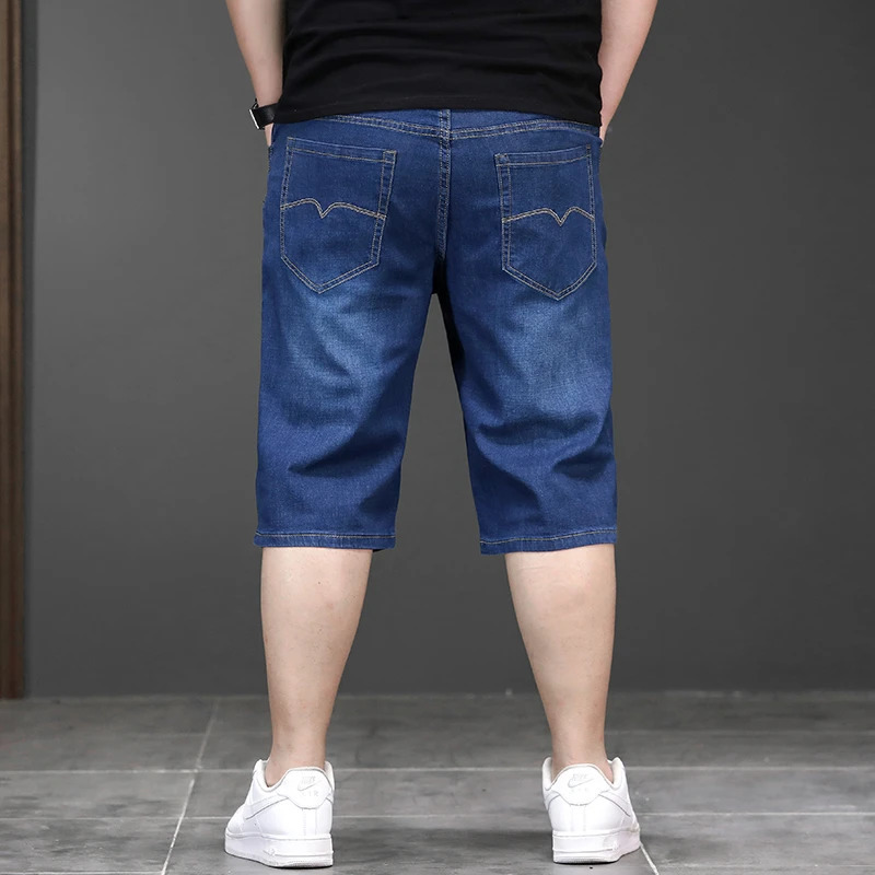 Large Size 44 48 Denim Short Pants Chubby Mens Summer Jeans High Quality Daily Fashion Dropship Plus 250109Z