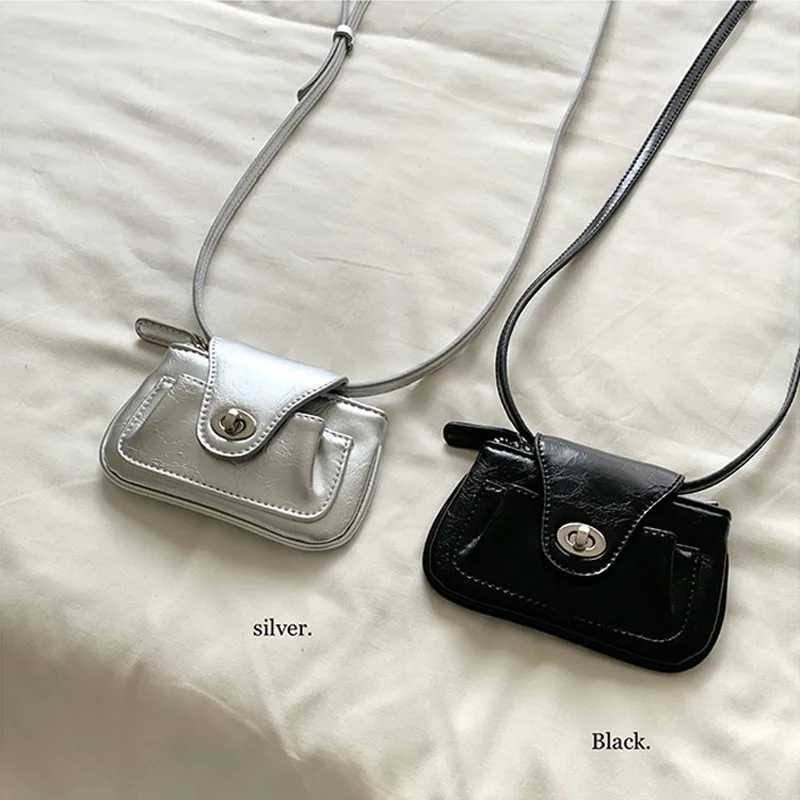 Mini Lock Buckle Shoulder Bag Leather Crossbody Bags Women Lipstick Coin Purse Storage Pouch Handbag Metal Chain Messenger Bag Z250115