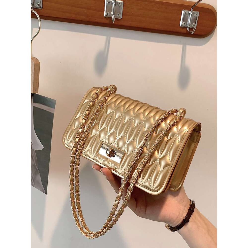 Luxury Brand Designer Bag 2025 New Designer Bag Shoes Free Shipping Bag Waterproof,Lightweight,Business Casual Mini Metallic Artificial Patent Leather