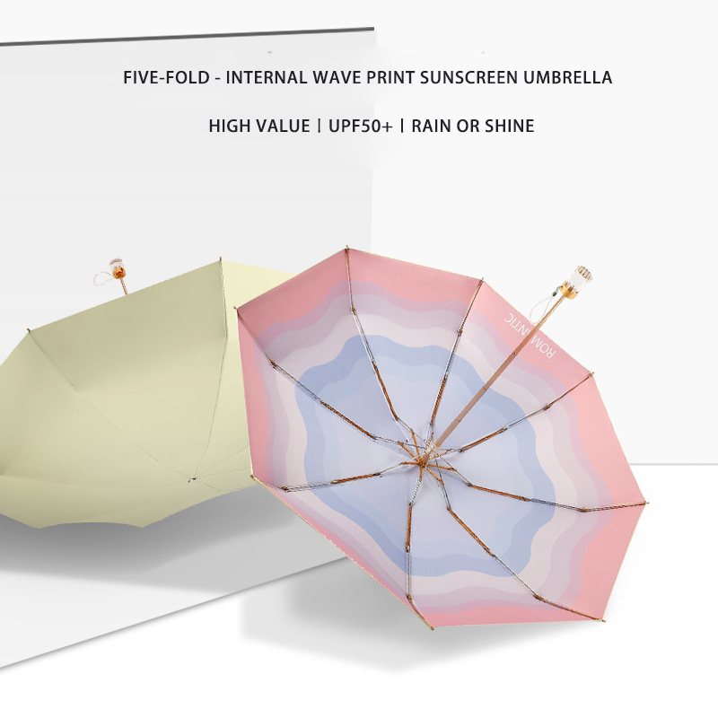 Transparent Handle Portable Automatic Umbrella Windproof and Lightweight for Outdoor Use