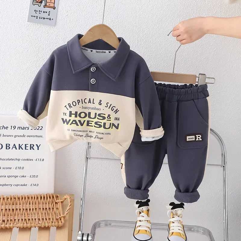 Clothing Sets Baby Boy Boutique Clothing Toddler Sets 2024 Patchwork Letter Long Sleeve T-shirts and Pants Tracksuits for Kids Boys Outfits Y241129DW7