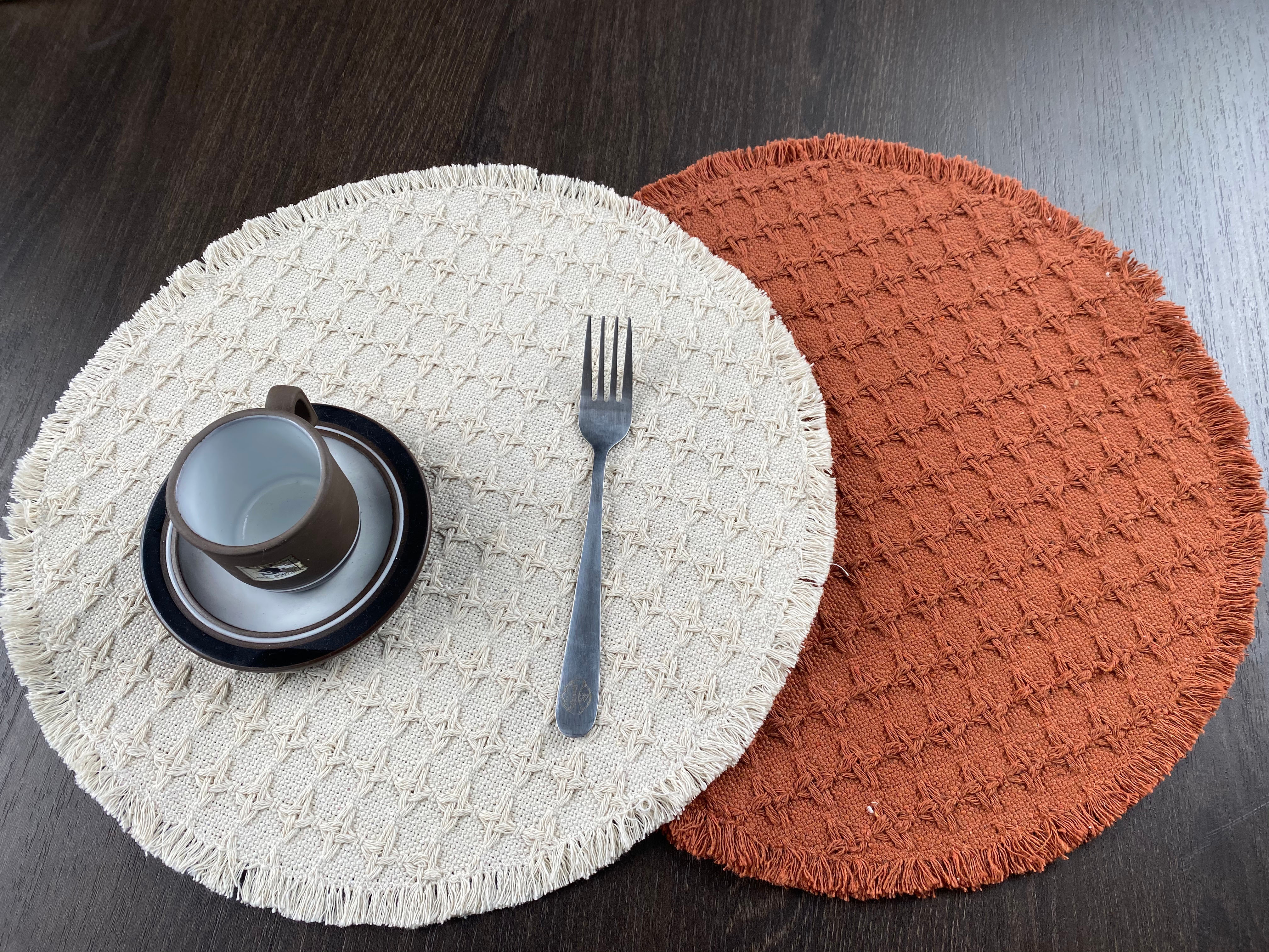 Eco-Friendly Handcrafted Thick Cotton Table Mat - Durable Kitchen Rug