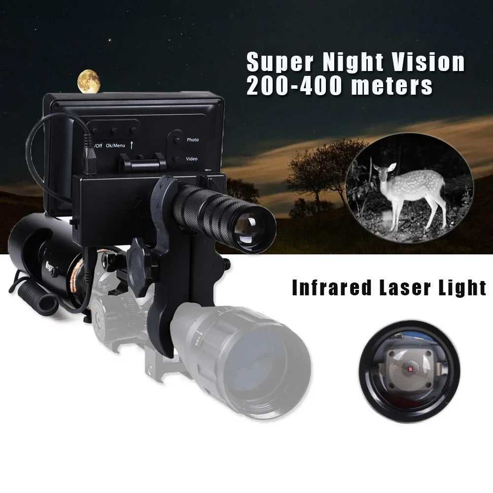Megaorei 2 Night Vision Riflescopes 4.3 inch Display Infrared Flashlight HD 720P Video Recording DIY Hunting Night Vision DeviceW241014