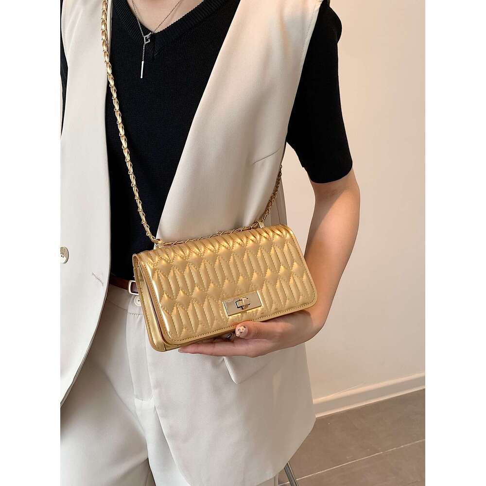 Luxury Brand Designer Bag 2025 New Designer Bag Shoes Free Shipping Bag Waterproof,Lightweight,Business Casual Mini Metallic Artificial Patent Leather