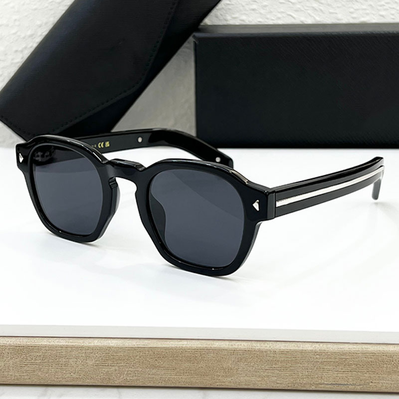 Designer Men round sunglasses with iconic metal plaqu glasses SPR16 Mens trendy outdoor casual sunglasses Designer eyeglass with box