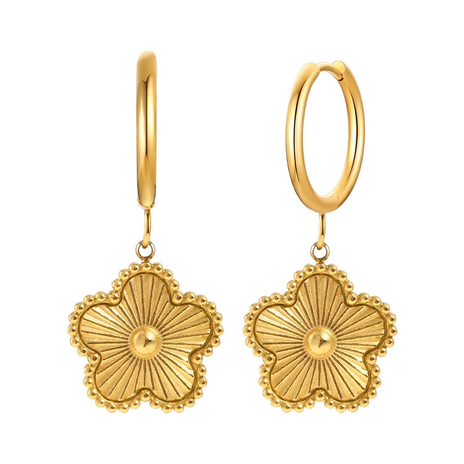 Stud Four Leaf Clover Drop Earrings for Women Stainless Steel Lucky Flower Earring Wholesale H250115