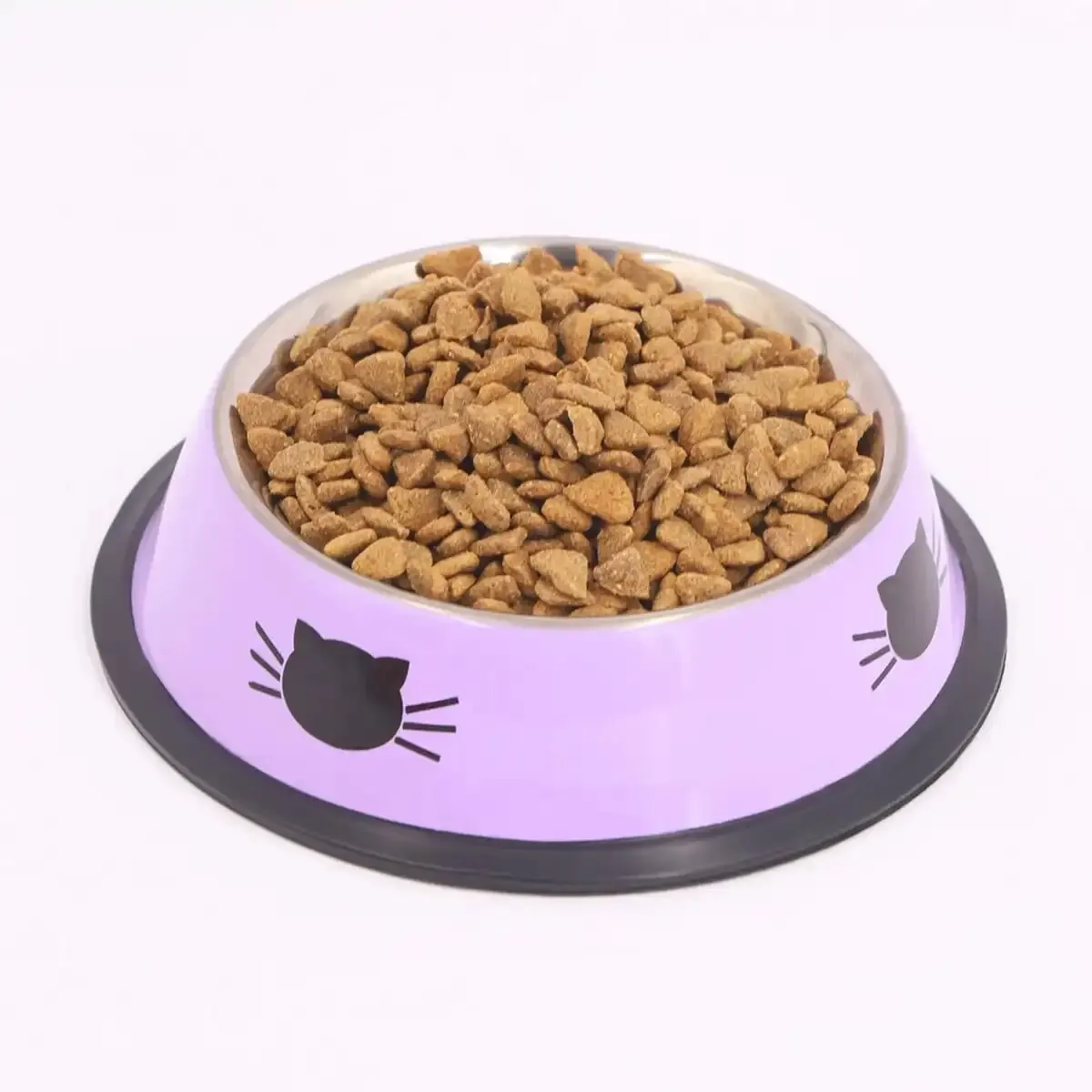144490 Double-bowl cat bowl, separate food and water, reasonable partition, one bowl for two purposes, saves space and is more convenient