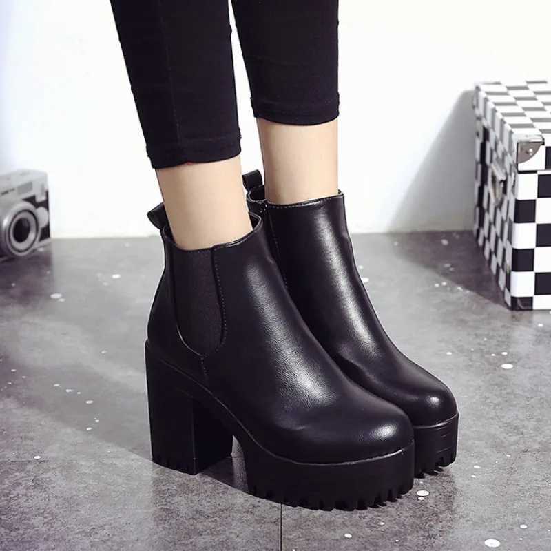 Designer New Zipper Platform Boots for Women Round Head High Heel Fi Soft Sole Casual Leather Autumn Winter Boots LadiesXJ250115