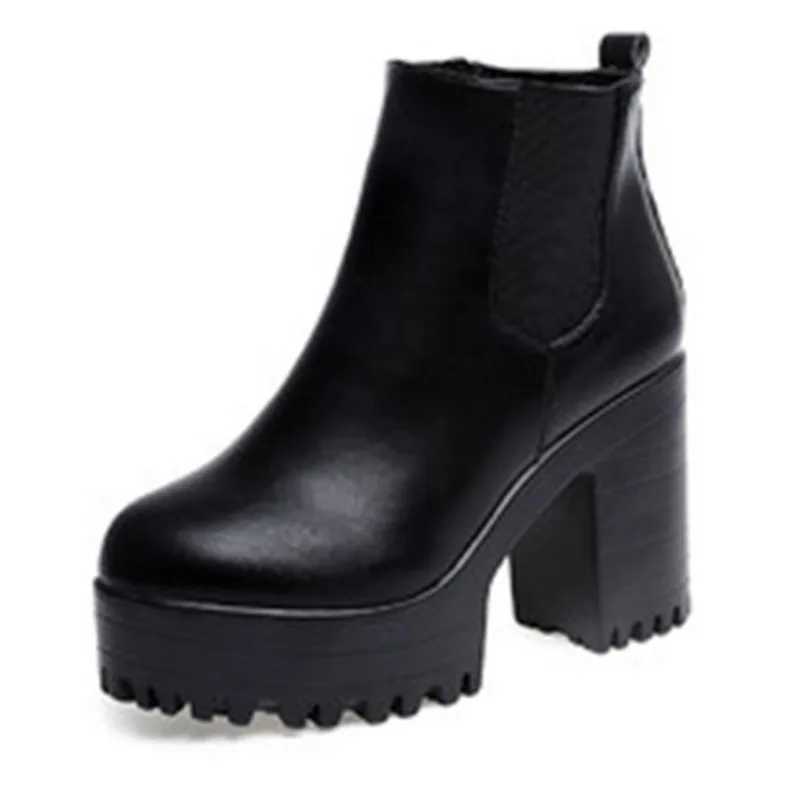 Designer New Zipper Platform Boots for Women Round Head High Heel Fi Soft Sole Casual Leather Autumn Winter Boots LadiesXJ250115