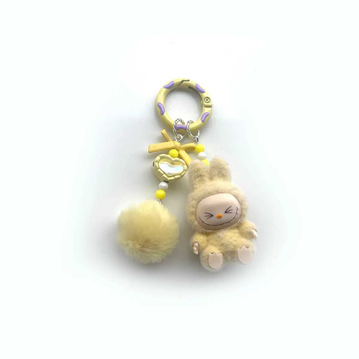 Keychains Lanyards New Mini Lab Keychain Cartoon Creative Three-dimensional Doll Students Schoolbag Pendant Car Key Chain Women and Men Gifts H250115
