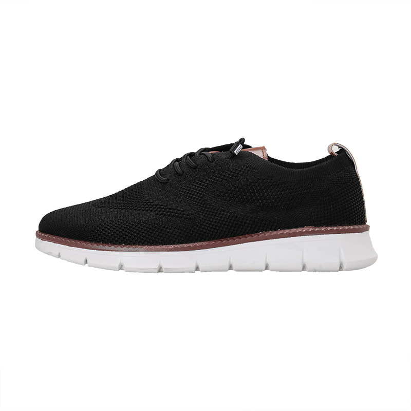Men Sports Shoes Fashion Mesh Breathable Plus Size Soft Running Versatile Triple Black White Coffee Free shipping