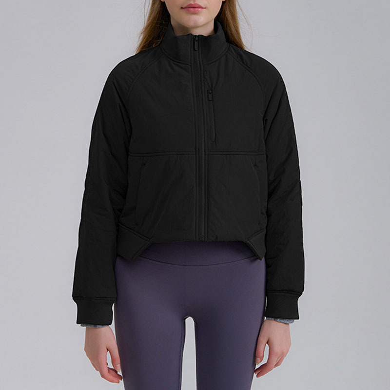 Senior designer women's high-end outdoor cotton jacket sports yoga stand up collar slim fit and warm top loose and thick autumn and winter jacket