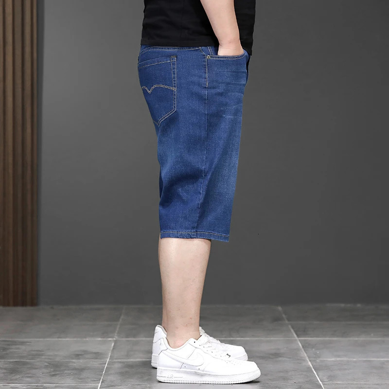 Large Size 44 48 Denim Short Pants Chubby Mens Summer Jeans High Quality Daily Fashion Dropship Plus 250109Z