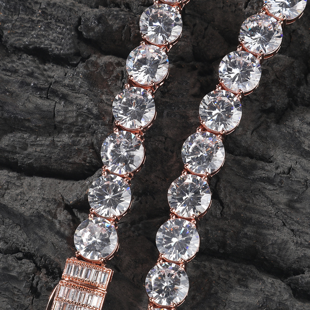 10mm Hip Hop Tennis Chain Necklace Bracelets 18K Real Gold Plated 5A Big Zircons Jewelry