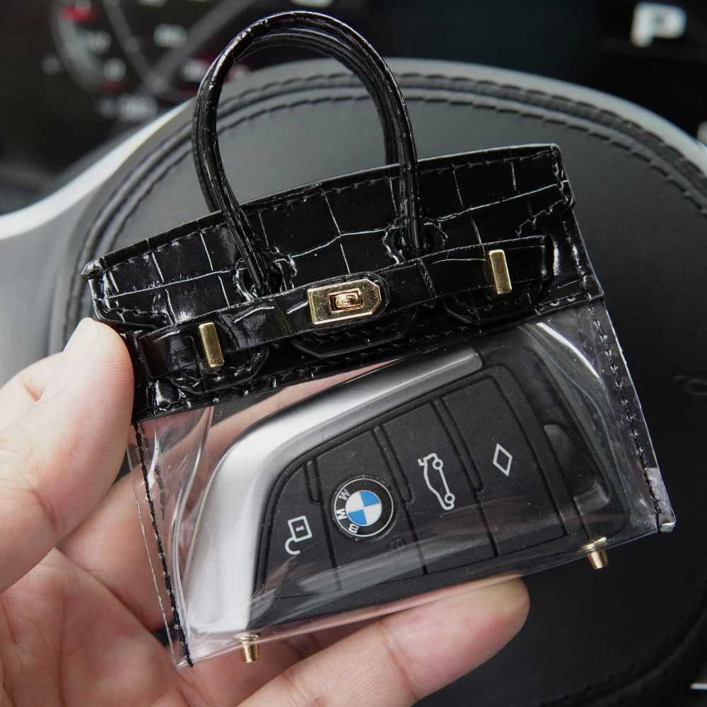 Keychains Lanyards Super Popular Internet Celebrity Transparent Platinum Bag Mini Pendant Headphone Lipstick Charter Car Key Acce H250115