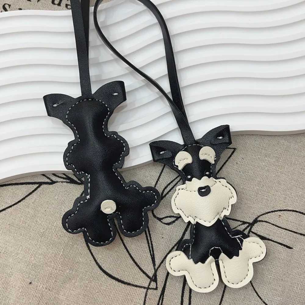 Keychains Lanyards Classic Cute Puppy Dog Bag Pendant Key Chain Fashion PU Leather Animals Ring Handbag Decoration Accessories H250115