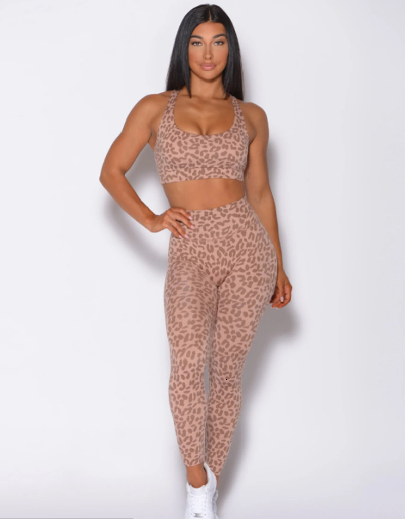 skimss set women tracksuit women womens designer clothing hot selling new leopard print tight pants fitness yoga suit set for european a 871