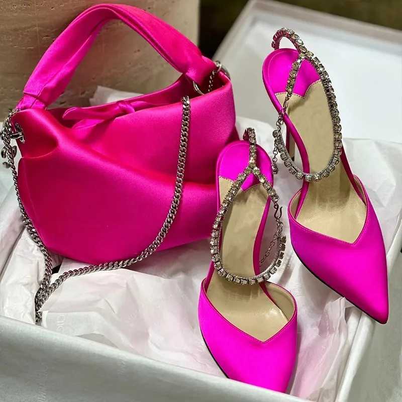 Satin Crystal Rhinestone High Heel Sandals for Weddings - hot Thin Strappy Y250115