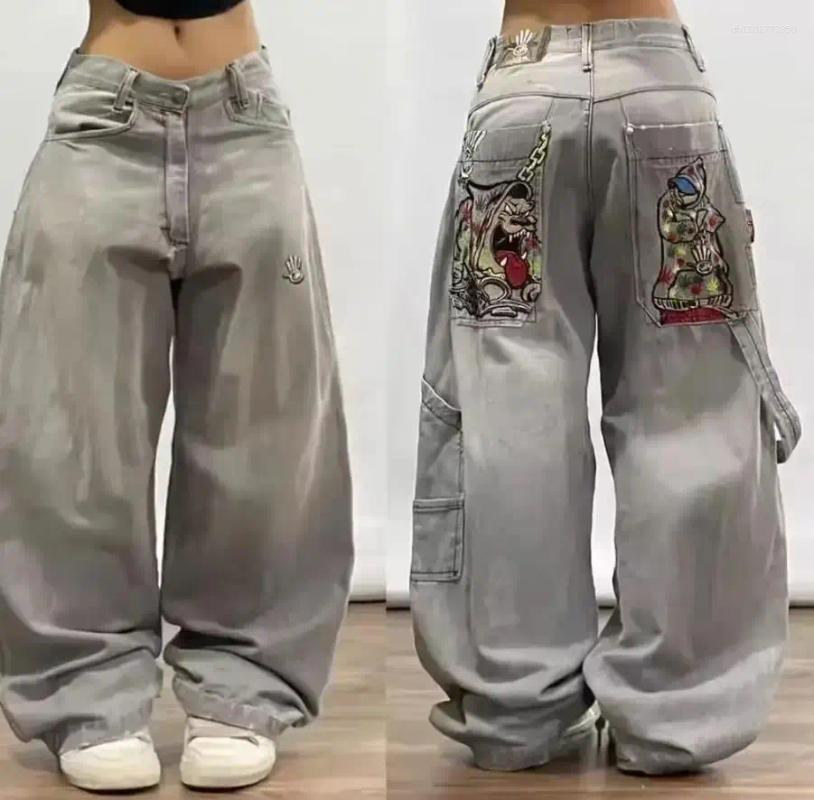 Designer Men's Jeans Y2K Baggy Men Harajuku 2000s Vintage Embroidered Printing Hip Hop Streetwear Men and Women Casual Wide Leg Jeans Size S-2XL