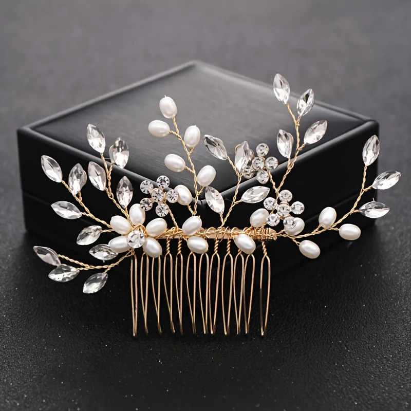 Wedding Crystal Flower Pearl Hair Comb Pin Band Party Hairpin Headband Tiara Bridal Accessories Jewelry 250106