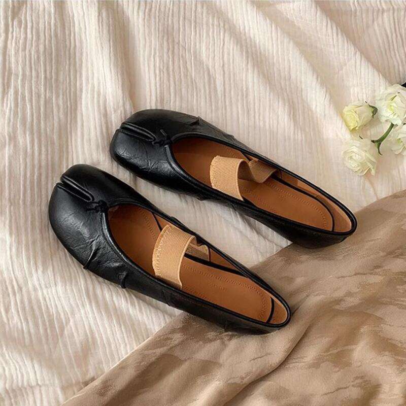 Round Split Toe Flat Shoes Women Hot New 2024 Casual Loafer Moccasins Tabi Ninja Mary Jane Soft Sole Ballet Flats Muje