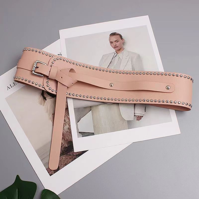 Wide Belt Women with Dresses Sub Shirt Waist Closing Decoration Purple Pink Red Girdle Seal Outer Fashion Hundred