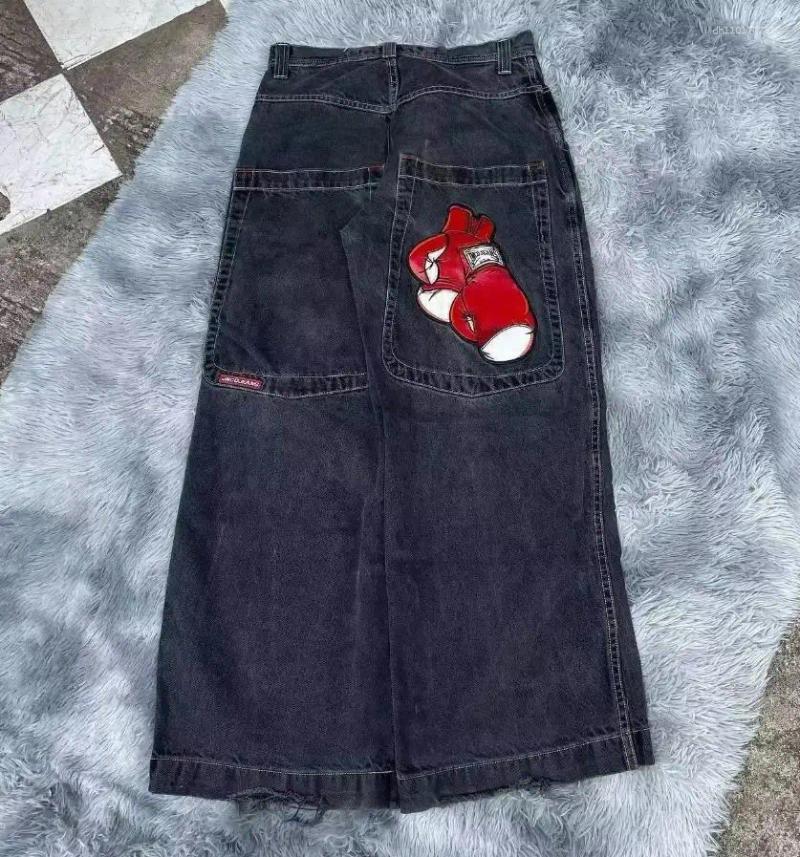 Designer Men's Jeans Y2K Baggy Men Harajuku 2000s Vintage Embroidered Printing Hip Hop Streetwear Men and Women Casual Wide Leg Jeans Size S-2XL