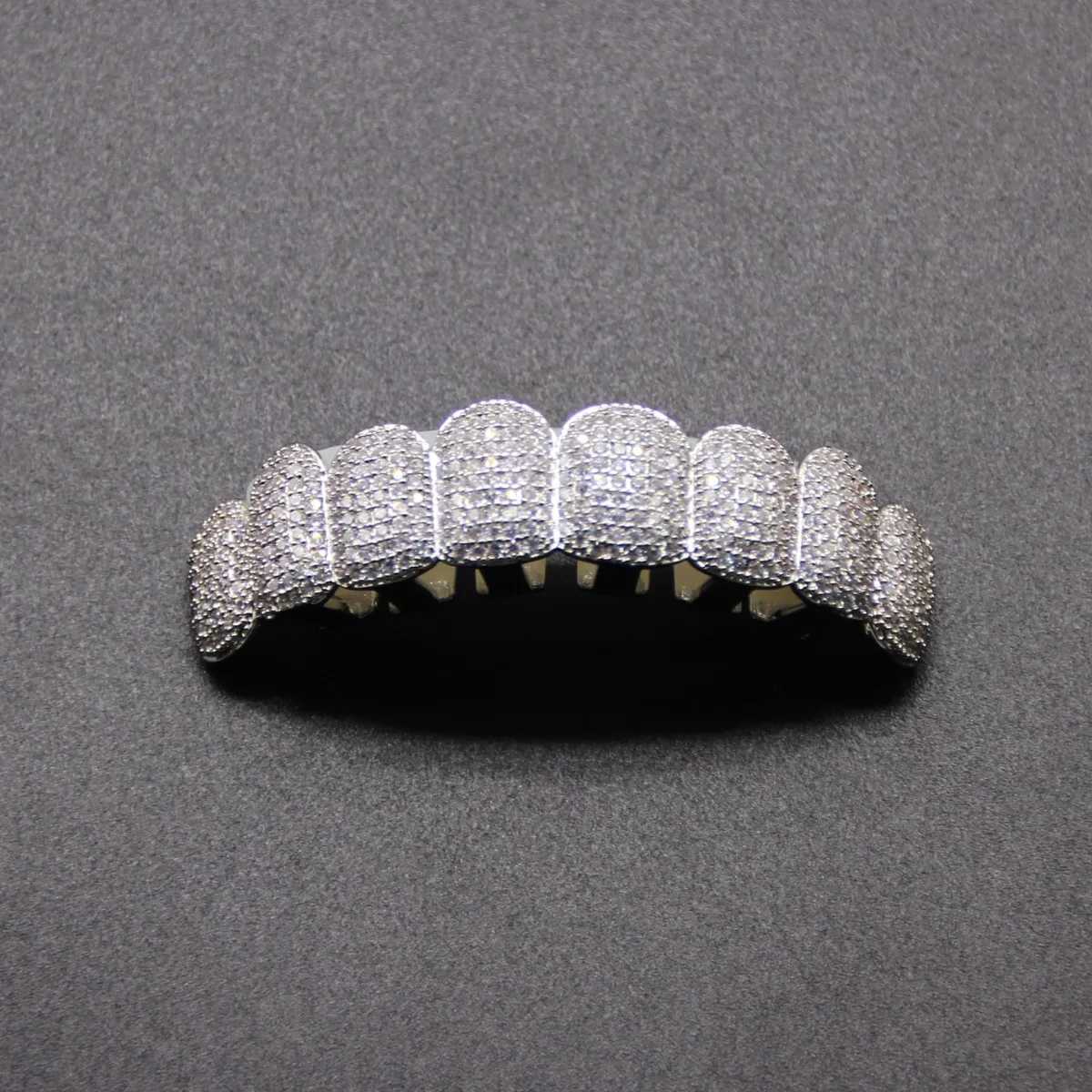 Feel Style Baguette Teeth Grillz Set For Unisex Cubic Zirconia Stone Top Bottom Packing Hip Hop Gift Jewelry For Men WomenXJ250114