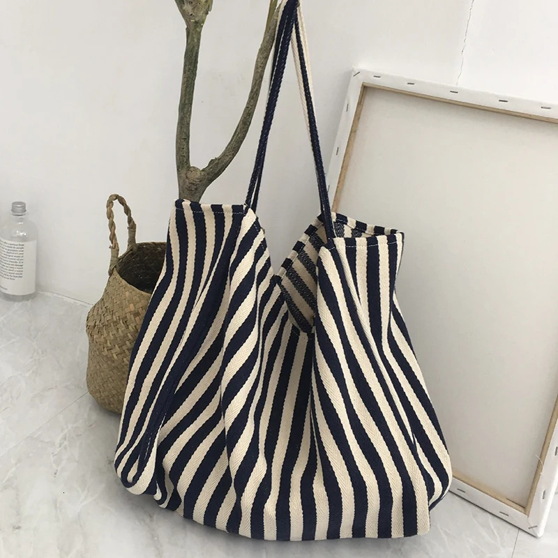 Handbag For Women Large Capacity Soft Surface Canvas Streak Womens Shoulder Bag Shopping250114