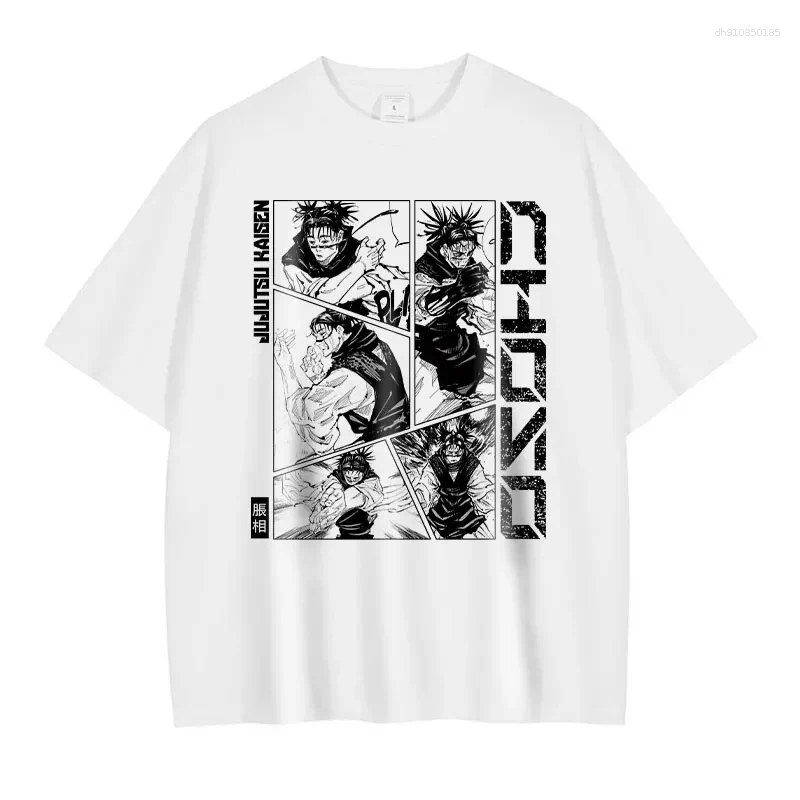 Men's T Shirts Anime J-Jujutsu K-Kaisen Vintage Washed CHOSO T-shirt Oversized Streetwear Fushiguro Toji Gojo Short Sleeve Tops Tees