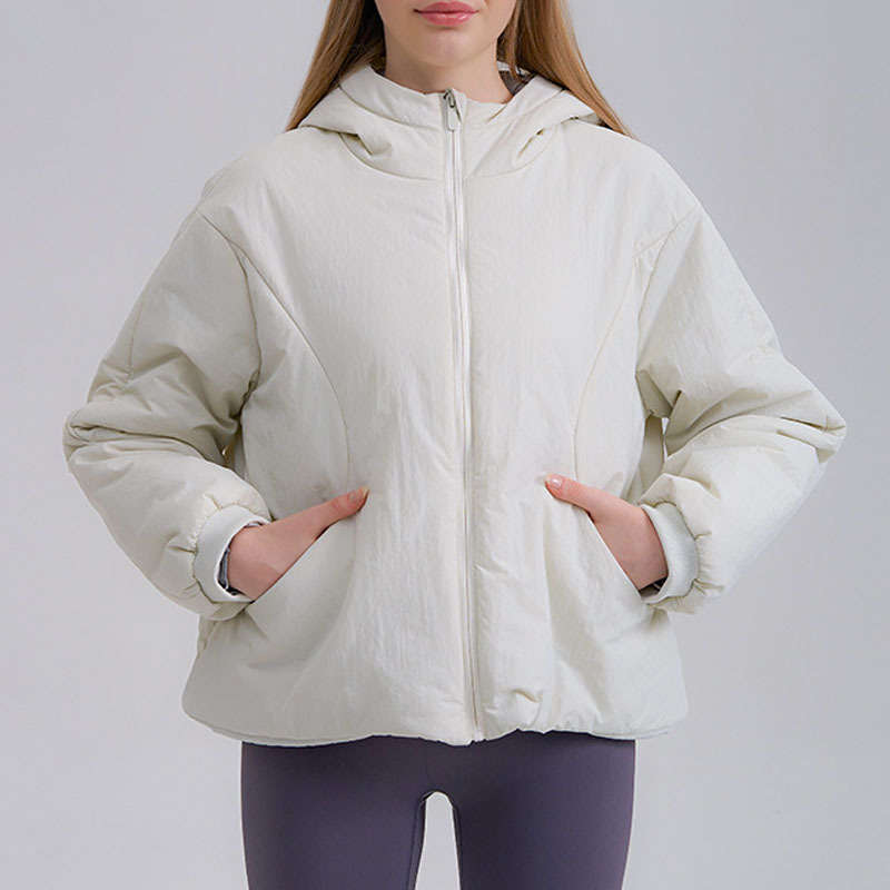 Senior designer women's high-end outdoor cotton jacket sports yoga stand up collar slim fit and warm top loose and thick autumn and winter jacket