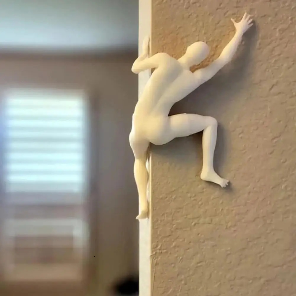 Climber Wall Decoration PVC Modern Adhesive Climbing Man Figurine Statue Sculpture Wall Art Climbing Ornament Gift Home Decor 250113