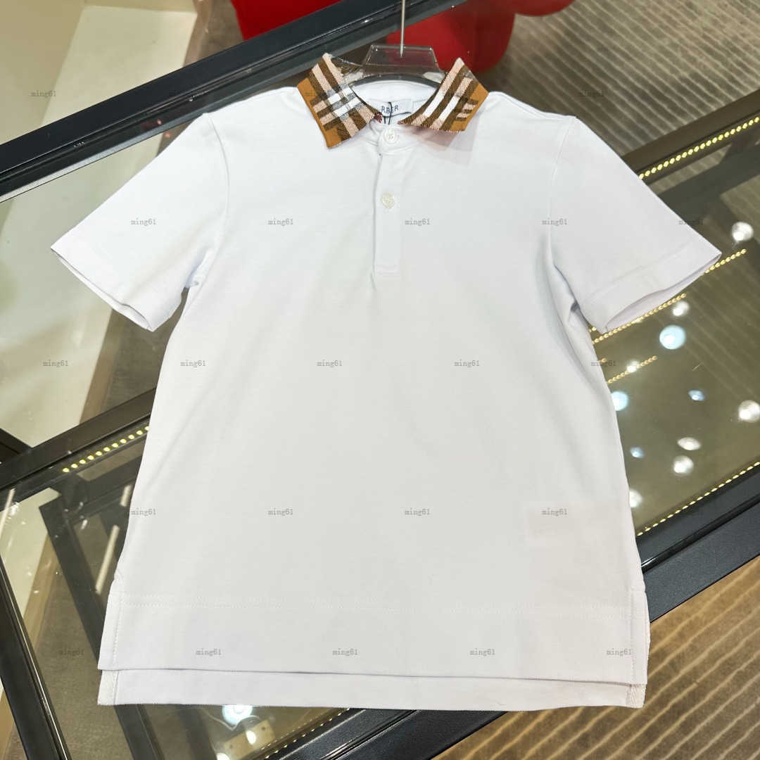 Brand Short sleeve Polo shirt Plaid print baby lapel tee kids designer clothes child tshirt boys girls T-shirts A230X07N056