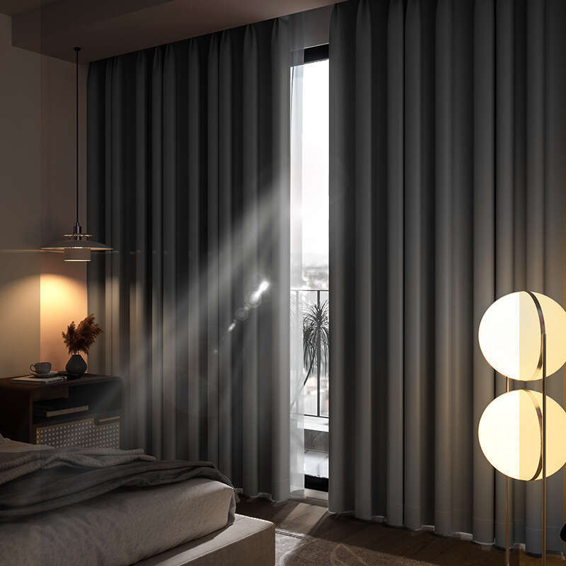 0131 Full blackout curtains for bedroom 2024 new hook style bay window insulation, protection, light blocking, sun shading cloth black Curtain
