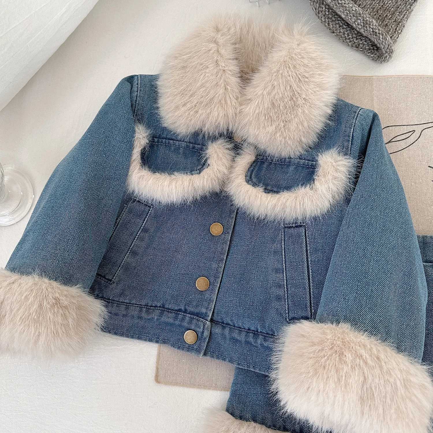 Girls Clothing Sets Winter Children Girl Thicken Warm Fur Coat and Skirt 2pcs Clothes Suit Kids Baby Girl Denim Outfits Suit 28 L250926O7IR