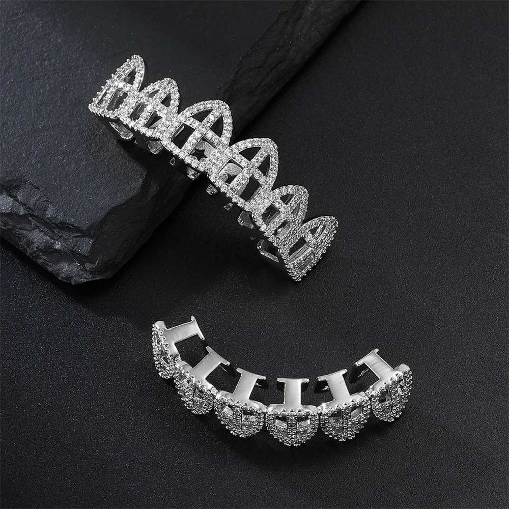 Hip Hop CZ Cross Teen Grillz Caps cubic zirconia ice out mini paving mens and womens jewelry Christmas gifts top and bottom charmXJ250412