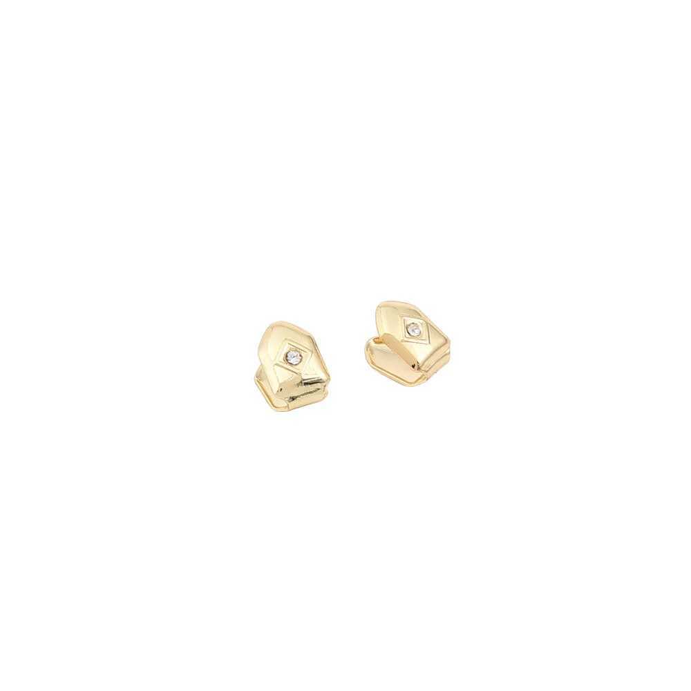 Hip Hop Iced Out CZ Stones Teeth Grillz Hat Cube Zircon Micro Lay Top and Bottom Charm Grill SetXJ250412