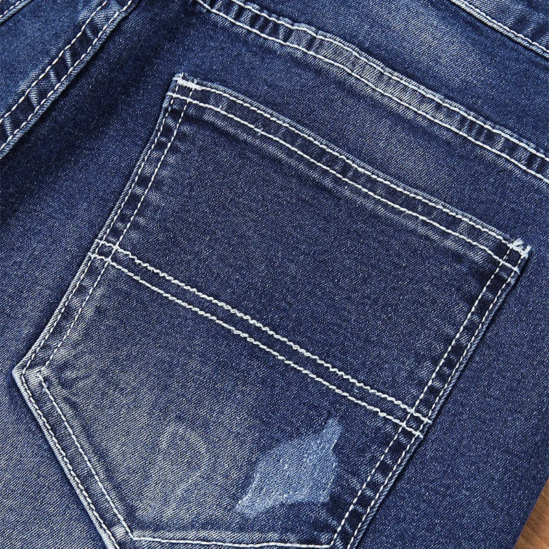 Summer Mens Stretch Ripped Short Jeans Blue Denim Shorts Pants Large Casual Middle 250109Z