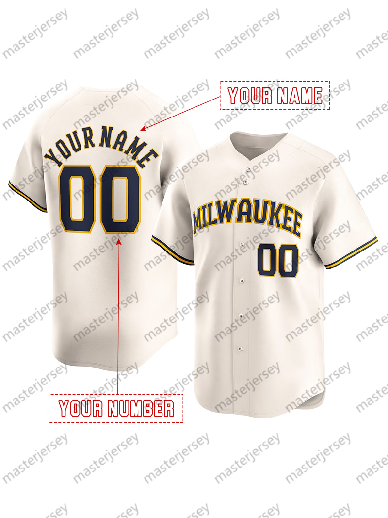 24 CONTRERAS Baseball Jersey 22 YELICH Chourio Yount Frelick Adames Hoskins Custom Sweatshirt - Embroidered Baseball Jerseys Mens Womens Youth