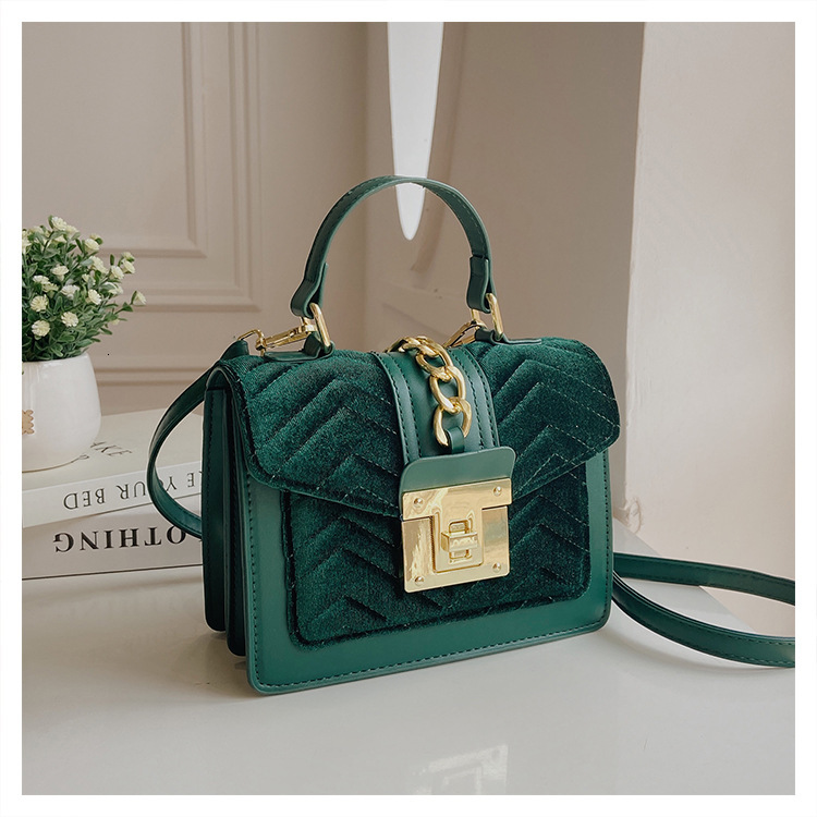 New Designer Gold Velvet Handbag For Women High-quality Women's Crossbody Bag Square Handbag Fashionable Party Wallet Large Capacity Bag
