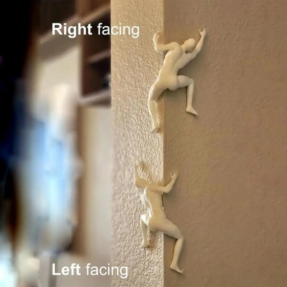 Climber Wall Decoration PVC Modern Adhesive Climbing Man Figurine Statue Sculpture Wall Art Climbing Ornament Gift Home Decor 250113