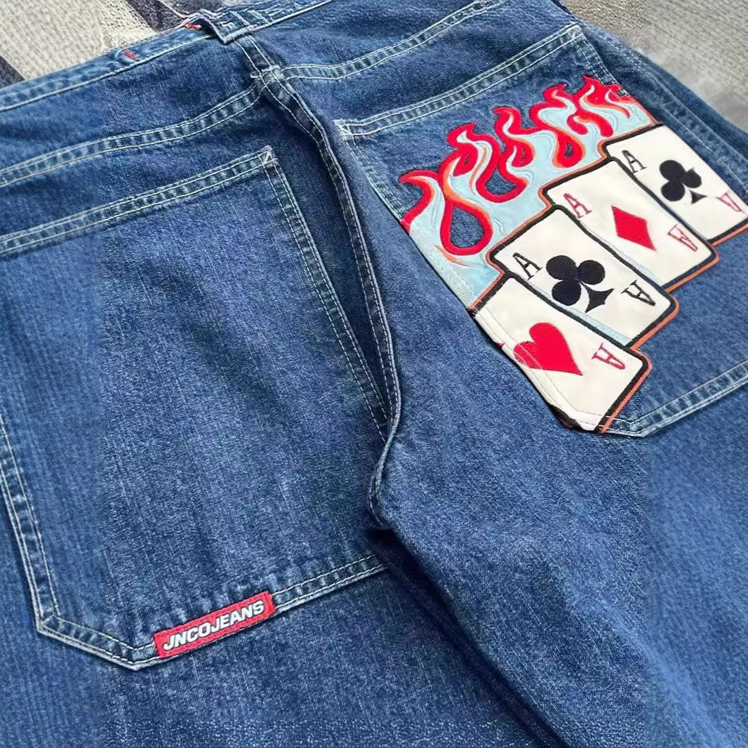 2024 Spring New American Hip Hop Wide Leg Jeans unisex versatile casual high waisted wide leg pants 240806