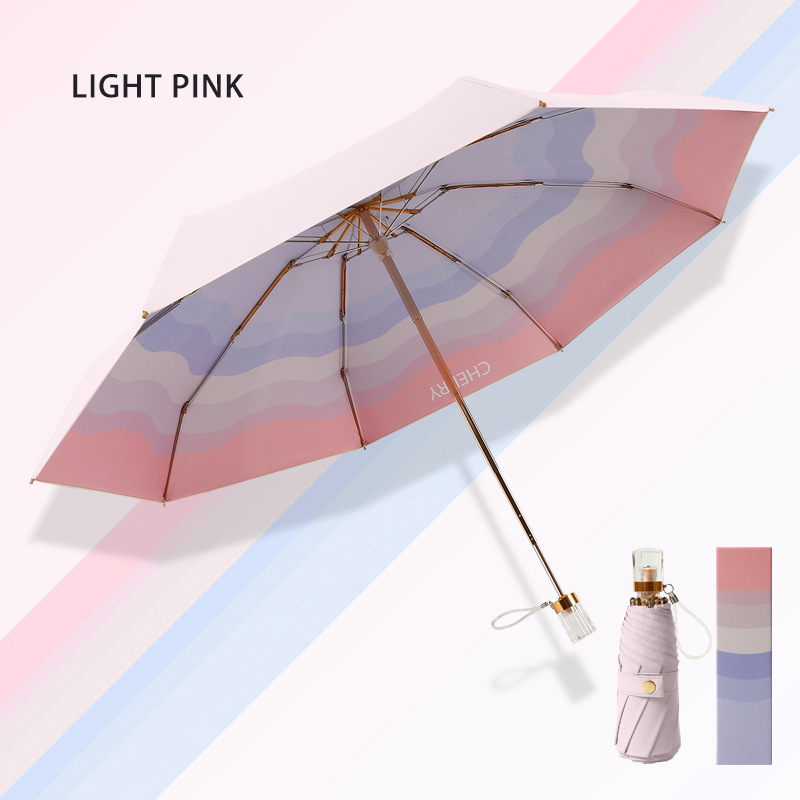 Transparent Handle Portable Automatic Umbrella Windproof and Lightweight for Outdoor Use